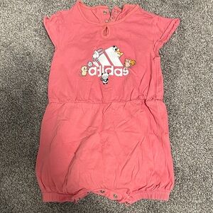 Adidas Coral Romper with Fun Characters
